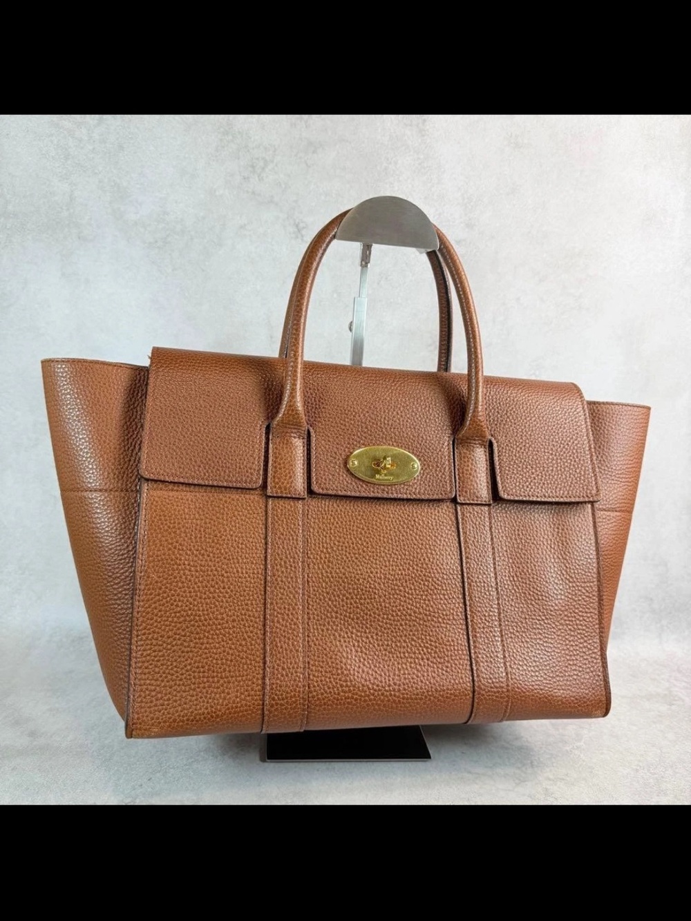 Mulberry Brown Pebbled Leather Bayswater Tote with Strap - Picture 3 of 11